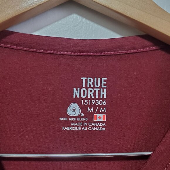 TRUE NORTH Merino Wool Blend Base Layer Top Shirt Long Sleeve Red Men's Medium - Picture 8 of 10